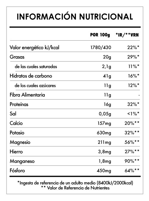 Tabela Nutricional - Despertar de Buda Maca y Vainilla 3Kg