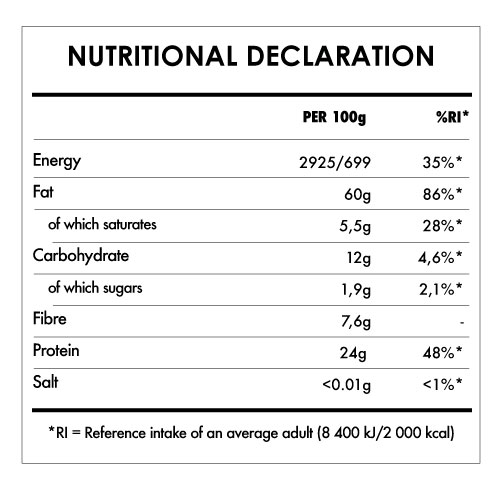 Tabela Nutricional - Almond Butter Bio