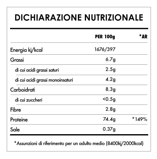 Tabela Nutricional - Proteine Di Riso Integrale in Polvere Bio